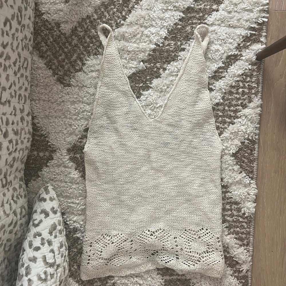 Brandy Melville cream knit tank